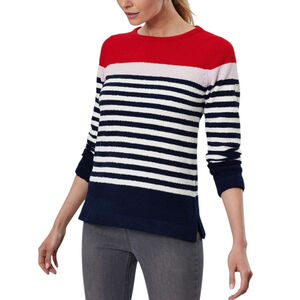 Joules Seaham Red Blue Stripe Knit Sweater Size 10 Medium